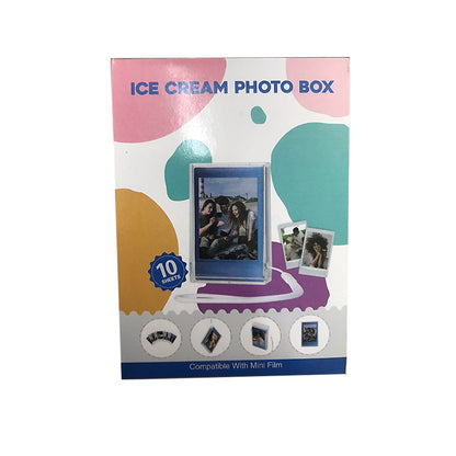 [CLEARANCE] Pikxi Ice Cream Cute Transparent Photo Mini Storage Box with 10 Sheets Capacity for Fujifilm Instax Mini Film