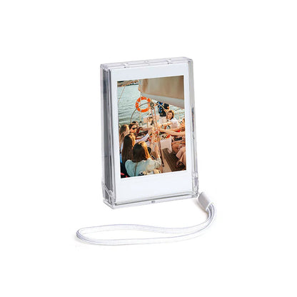 Pikxi Ice Cream Cute Transparent and Clear Glitter Photo Mini Storage Box with 10 Sheets Capacity for Fujifilm Instax Mini Film