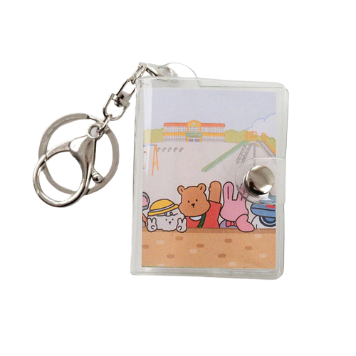 Pikxi Mini Photo Album Keychain 10 Pockets 1.5 x 2" ID Picture Holder Book (Multiple Designs Available)