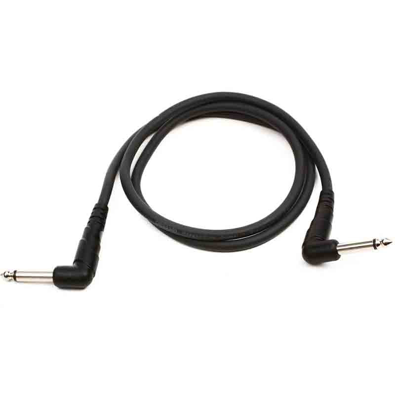 Planet Waves Classic Series TS 1/4 Right Angle Male to Male Patch Cable Cord for (1Ft, 3Ft) Pedalboard Effects and Stompboxes | PW-CGTPRA