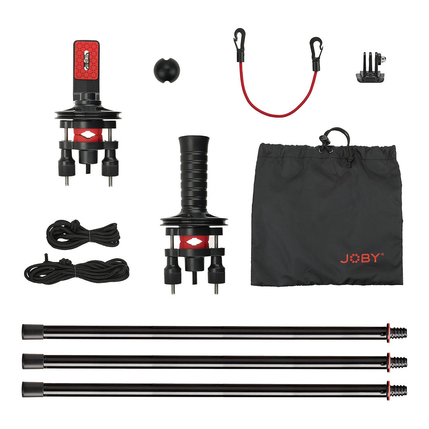 JOBY Action Jib Kit Extendable Sports Camera Crane with 1/4"-20 Screw Bracket, Adjustable Pole Clamps, Carry Bag (Pole Pack & Without Pole Available) | 1352, 1353