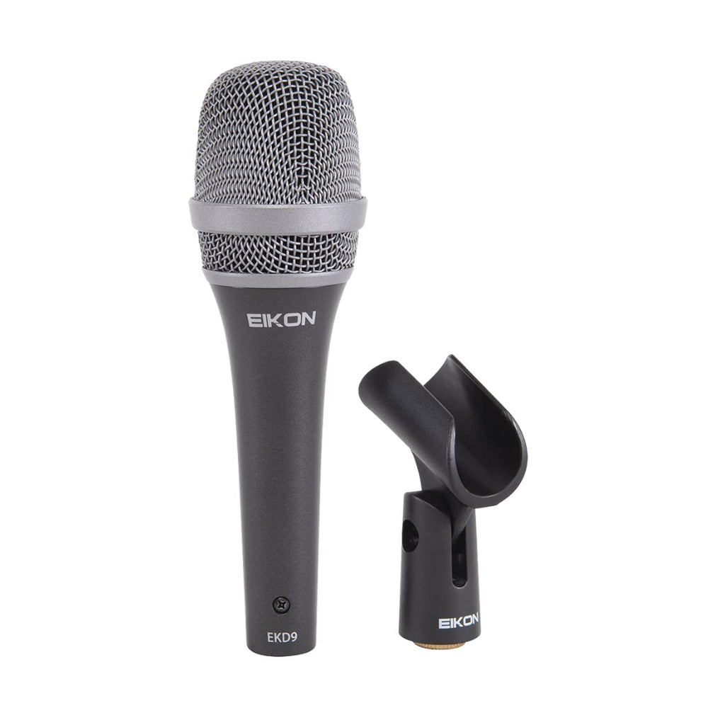 Eikon by PROEL EKD9 Dynamic Wired Super Cardioid Professional Microphone with AHNC Capsule Technology, Double Shock Mount Transducer, EMI/RFI Filter and Low Frequency Roll-Off for Live Performance
