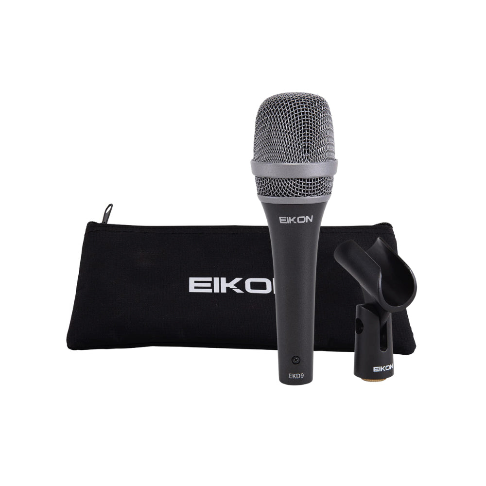 Eikon by PROEL EKD9 Dynamic Wired Super Cardioid Professional Microphone with AHNC Capsule Technology, Double Shock Mount Transducer, EMI/RFI Filter and Low Frequency Roll-Off for Live Performance