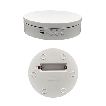 [CLEARANCE] Pxel AA-TT1 Electric 15cm 360 Degree Rotating TurnTable Stand Platform Display with 3-Gear RPM and Forward / Reverse Function for Product Display and Exhibition Photography (White)