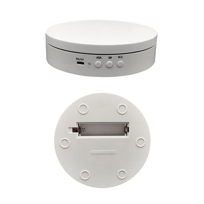[CLEARANCE] Pxel AA-TT1 Electric 15cm 360 Degree Rotating TurnTable Stand Platform Display with 3-Gear RPM and Forward / Reverse Function for Product Display and Exhibition Photography (White)
