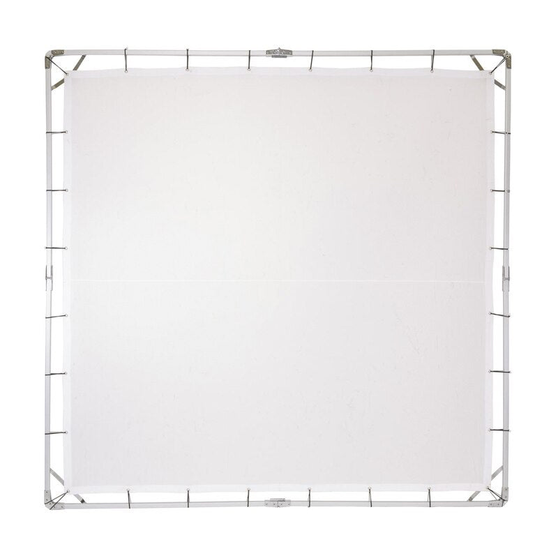 Pxel 2.4 x 2.4m Butterfly Frame Scrim White Silk Diffuser Backdrop Kit with Stainless Steel Frame and Elastic Ball Bungee Cords for Photography, Videography and Vlogging | BG-FM2424