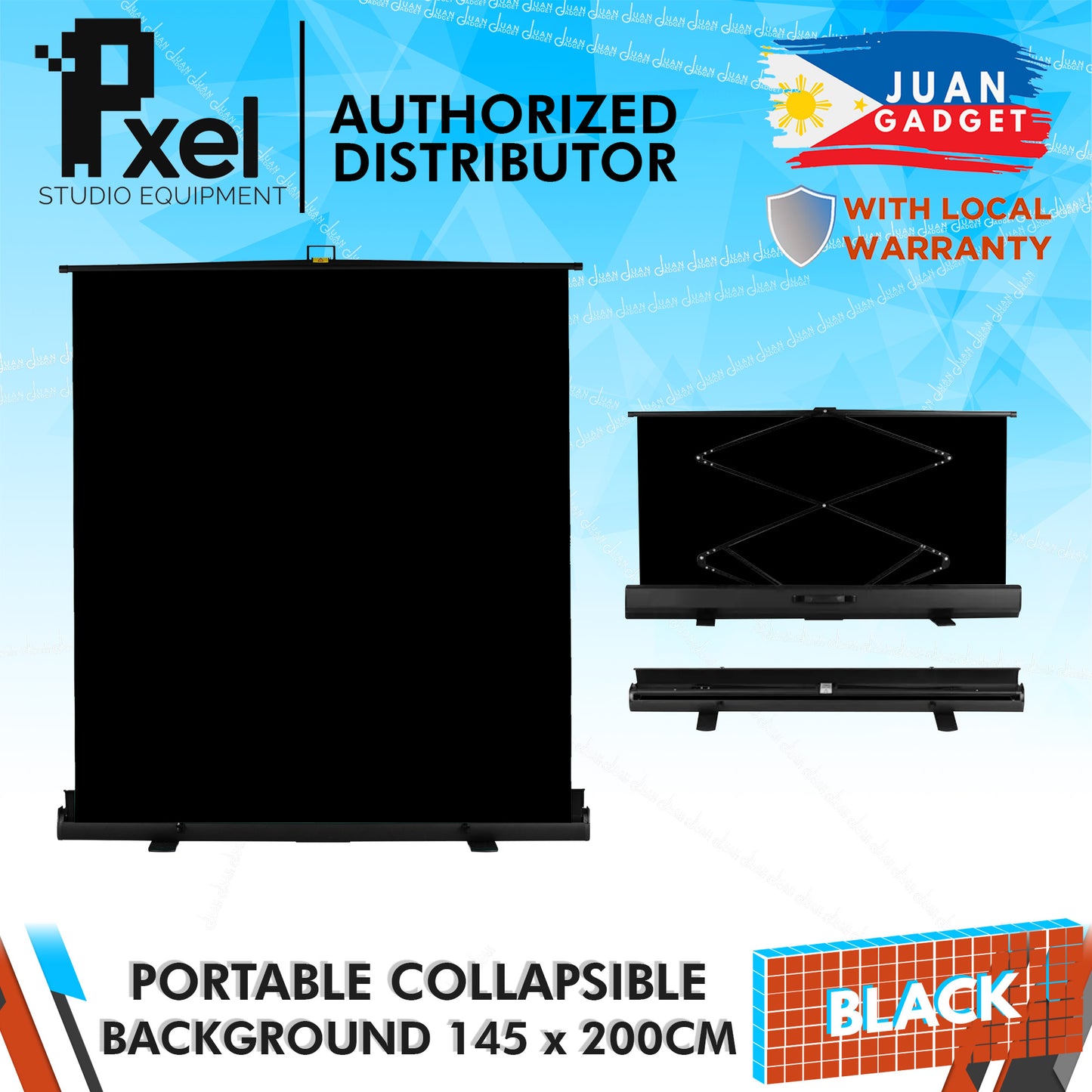 Pxel Collapsible Background Backdrop Pull-up Style 145cm x 200cm / 57inch x 79inch Aluminum Alloy Case