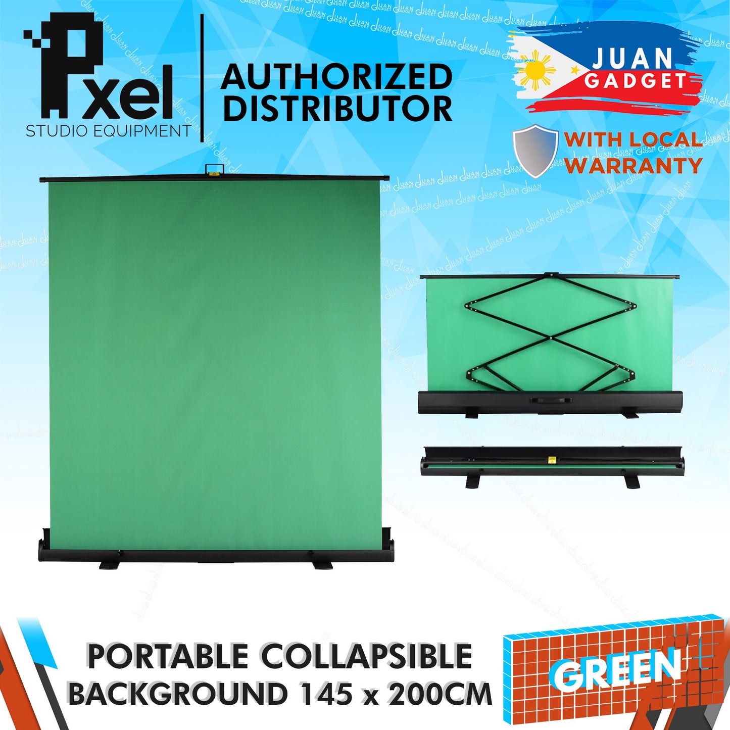 Pxel Collapsible Background Backdrop Pull-up Style 145cm x 200cm / 57inch x 79inch Aluminum Alloy Case