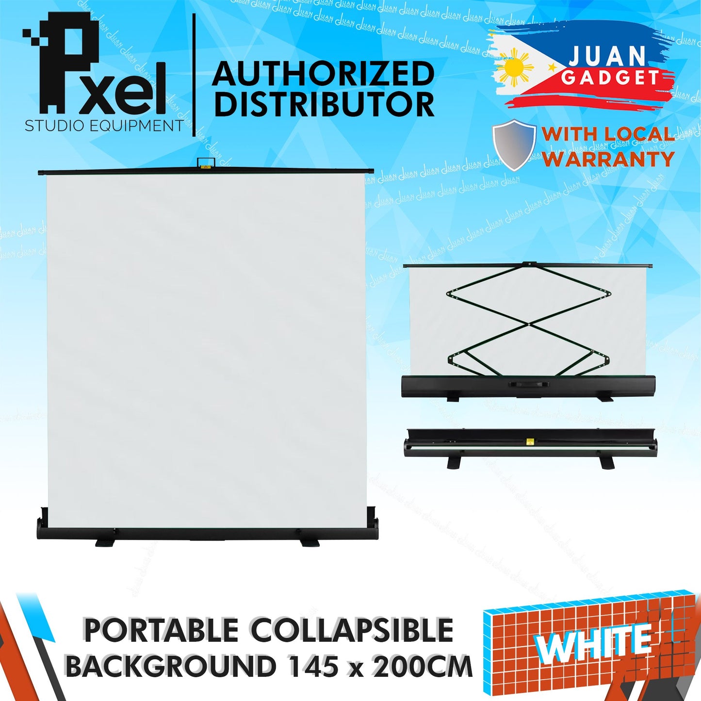 Pxel Collapsible Background Backdrop Pull-up Style 145cm x 200cm / 57inch x 79inch Aluminum Alloy Case