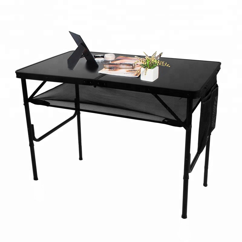 CLEARANCE Pxel 100cm Big Aluminum Folding Table for Outdoor Vanity Setting Dining Table and Desk Black