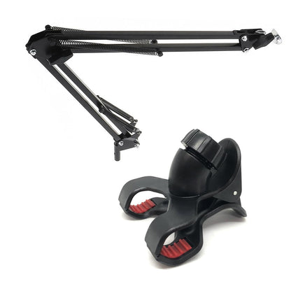 [CLEARANCE] Pxel TS-A1 Universal Flexible Table Stand Gear Tree with 2 and 3 Section Extended Arm with Spring Microphone & Phone Holder, Mini Ball Head & Extended Pod, Table Stand with Clamp for Recording Studio & Radio Control Room