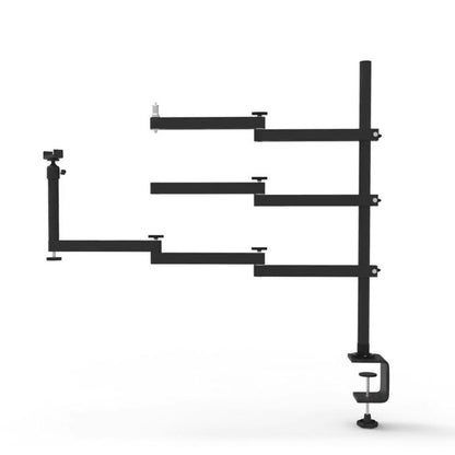 [CLEARANCE] Pxel TS-A1 Universal Flexible Table Stand Gear Tree with 2 and 3 Section Extended Arm with Spring Microphone & Phone Holder, Mini Ball Head & Extended Pod, Table Stand with Clamp for Recording Studio & Radio Control Room