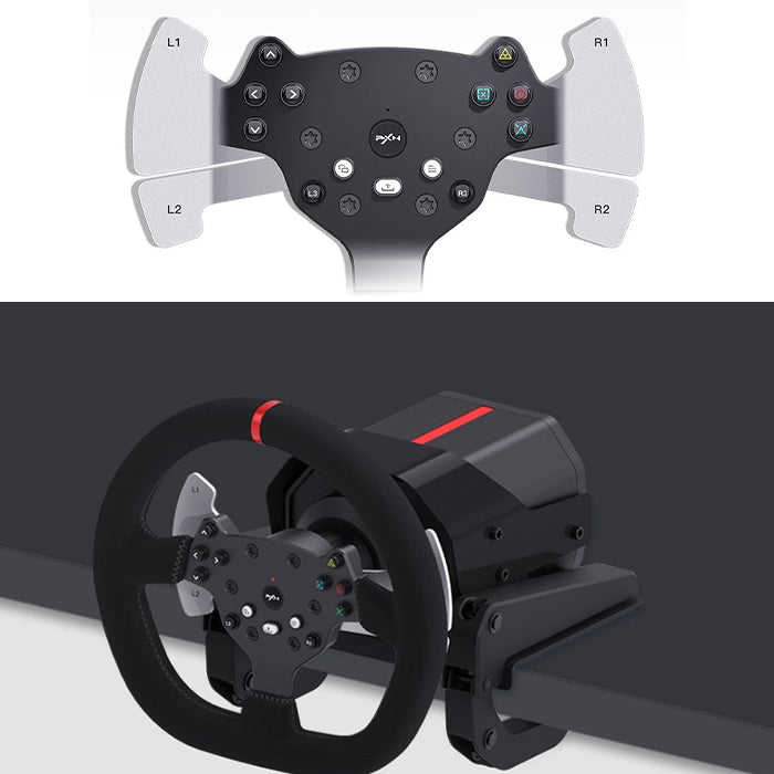 PXN V10 3-in-1 Detachable Force Feedback Racing Wheel with 900 Degree Switch Button, Dual Paddle Shifters and Adjustable Pedal for PC, PS4, Xbox Series