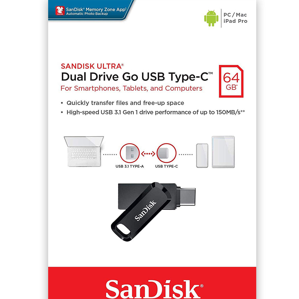 Original SanDisk Ultra Dual Pen Drive Go USB Type-C Penrive OTG USB 3.1 USB  Flash