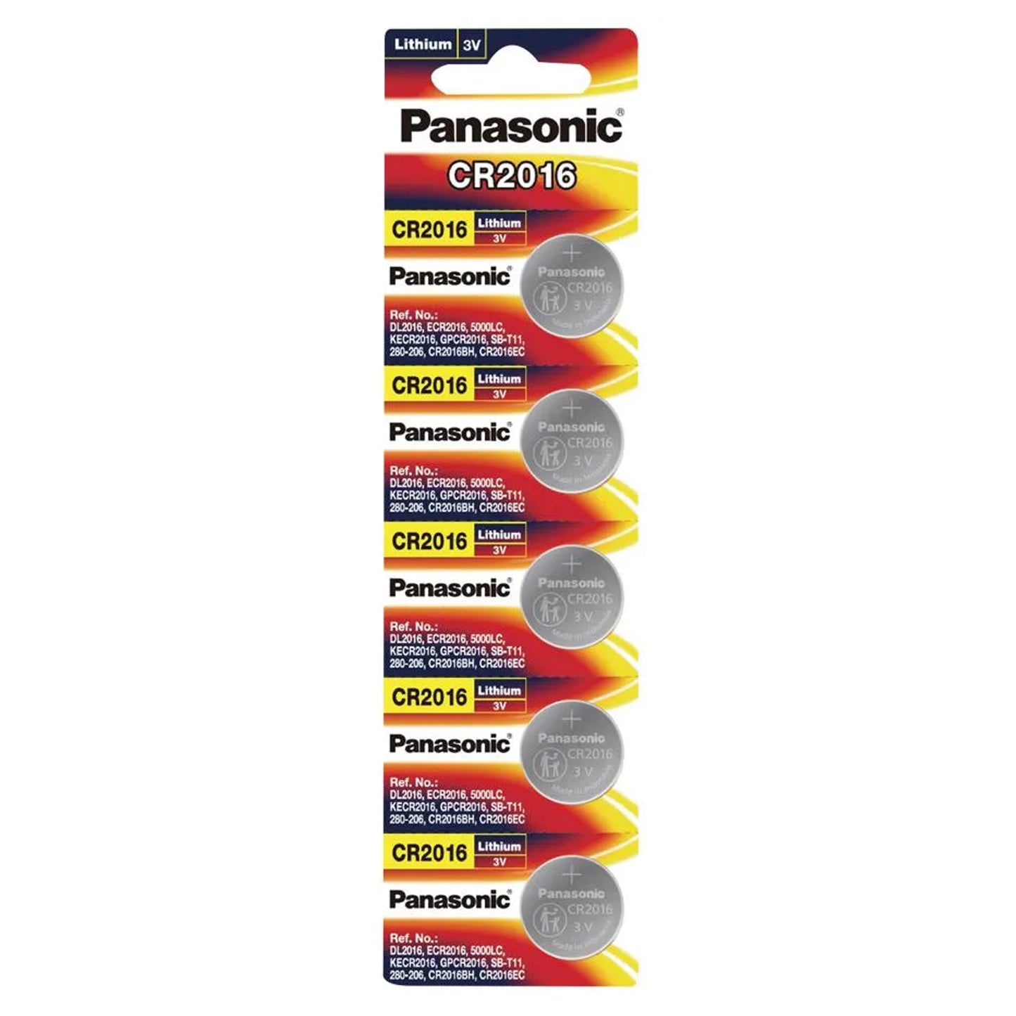 Panasonic CR2016 ECR2016 2016 Lithium Coin Cell Button Battery 3V (PACK OF 5)