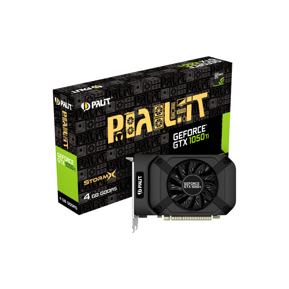 PALiT StormX GEFORCE GTX 1050Ti Game Ready Gaming Graphics Card GPU with  DisplayPort 1.4, HDMI 2.0, and DVI Output (Dual Height, 4GB GDDR5)