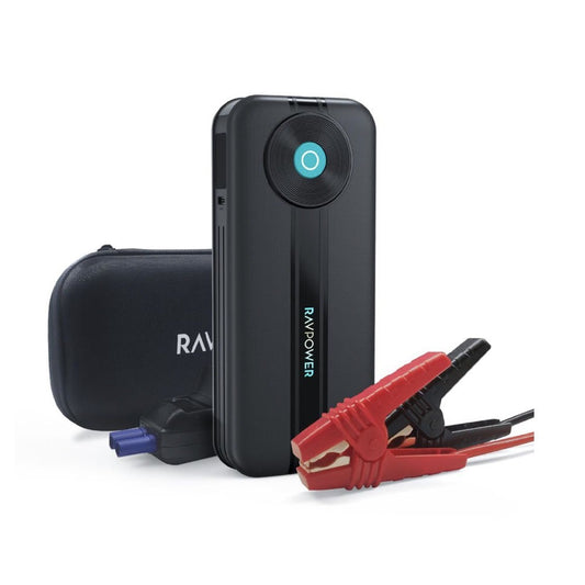 RAVPower 20000 mAh Portable High Power Powerbank and Car Jump Starter with Built-In LED Indicators and 2 USB Ports (Black)