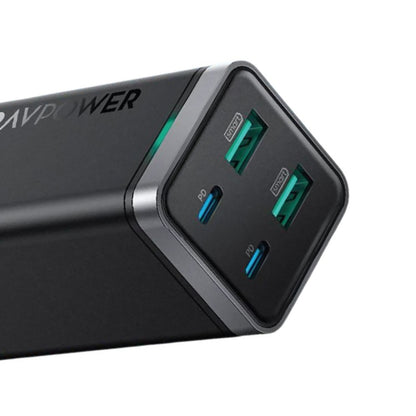 [CLEARANCE] RAVPower PD Pioneer 65W 4-Port USB C GaN Technology High Speed Fast Desktop Charger | RP-PC136