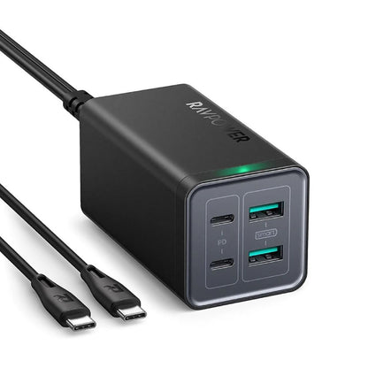 [CLEARANCE] RAVPower PD Pioneer 120W 4-Port USB High Speed Fast Desktop Charger with USB-C to Type-C Cable | RP-PC146