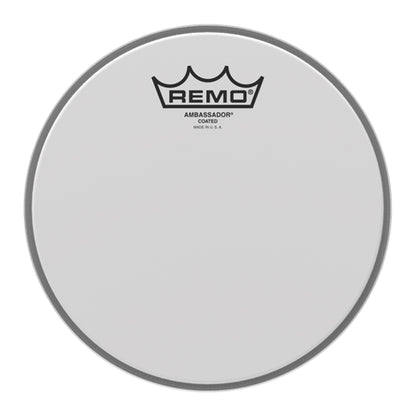 Remo Ambassador 8" / 14" Coated Drum Head with 1-Ply 10 Mylar Coated Film with Warm Open Tones, Bright Attack and Controlled Sustain for Snare, Tom and Resonant Batter Drums BA-0108 BA-0114
