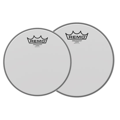 Remo Ambassador 8" / 14" Coated Drum Head with 1-Ply 10 Mylar Coated Film with Warm Open Tones, Bright Attack and Controlled Sustain for Snare, Tom and Resonant Batter Drums BA-0108 BA-0114