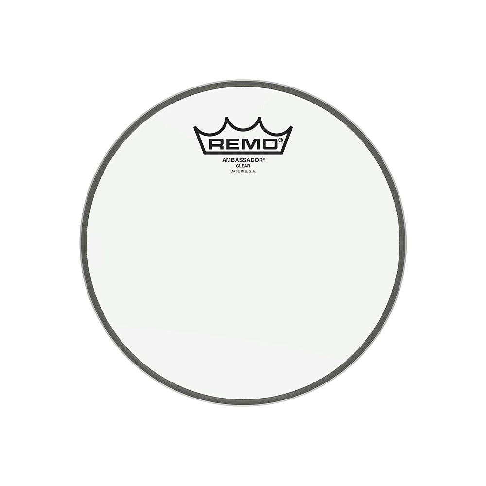 Remo Ambassador Clear Drum Head with 1-Ply 10 Mylar Clear Film with Bright Tones and Long Sustain for Snare, Tom and Resonant Batter Drums (Available in Different Sizes) BA-0308 BA-0312 BA-0313 BA-0314 BA-0316