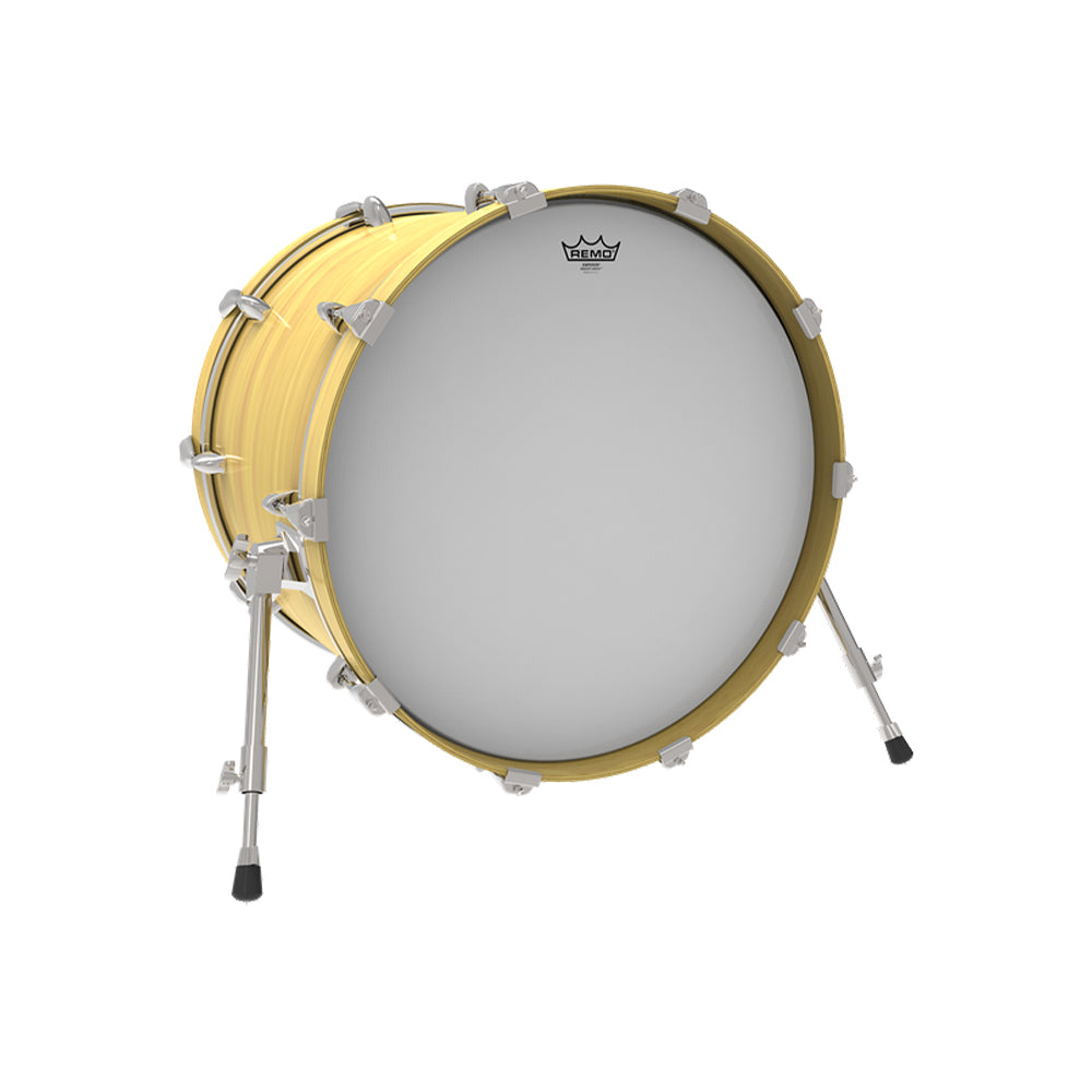 Remo Emperor Smooth White Bass Drum Head with Midrange Tones, Increased Attack for Toms and Bass Drum (Available in 22", 24", 26" and 28")