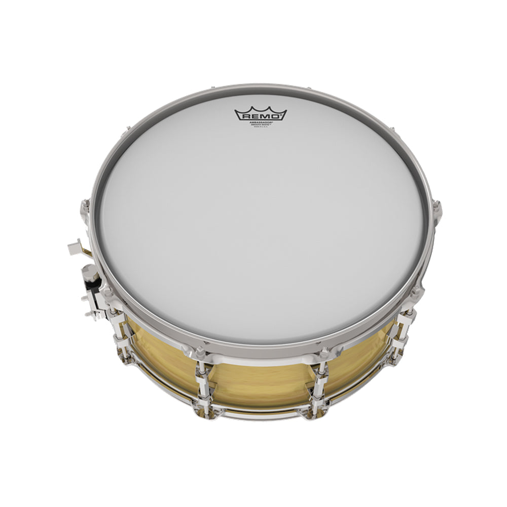 Remo 26" / 28" Ambassador Smooth White Drum Head with Warm Resonance Tones, Sustain Attack for Drummers