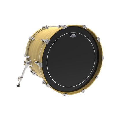 Remo 6" / 8" Pinstripe Ebony Batter Drum Head with Low End Tones, Sustain and Overtone Controlled Attack for Toms and Snare Drums (Black)