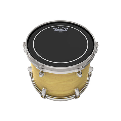 Remo 6" / 8" Pinstripe Ebony Batter Drum Head with Low End Tones, Sustain and Overtone Controlled Attack for Toms and Snare Drums (Black)