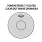 Remo Powerstroke 77 14" Coated Clear Dot Drum Head with Clear Top, 2-Ply 7 Mylar Coated Film, Warm Crisp Controlled Tones and Projection for Snare Drums P7-0114-C2