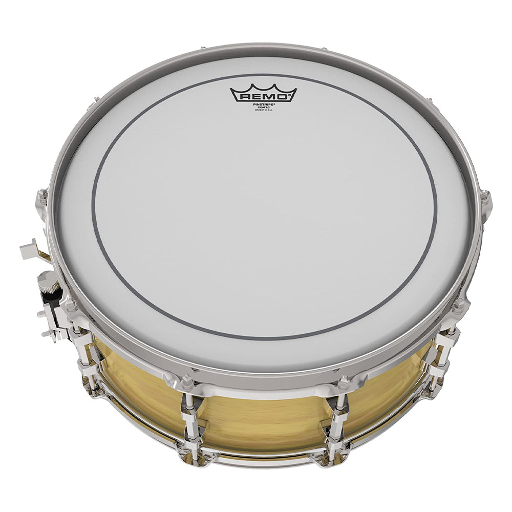Remo Pinstripe 14" Coated Snare Drum Head with 2-Ply 7 Mylar, Midrange Tones, Low End and Increased Durability for Snare, Tom and Resonant Batter Drums PS-0114-00