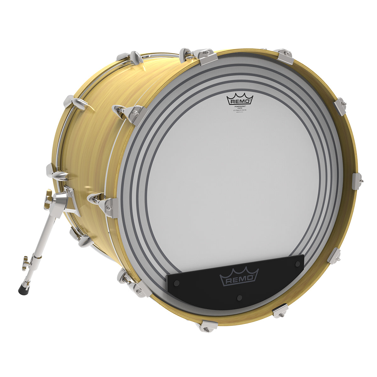 Remo 24" Powersonic Coated Bass Drum Head with Focused Low-End, Subtle Attack, Subsonic Dampening Rings and External Snap | PW-1124-00