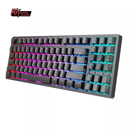 [CLEARANCE] Royal Kludge RK RK92 RGB 92 Keys Tri-Mode BT 5.1, Wired and 2.4Ghz Wireless Mechanical Gaming Keyboard with Hot Swappable Switches (Black) | Brown Tactile