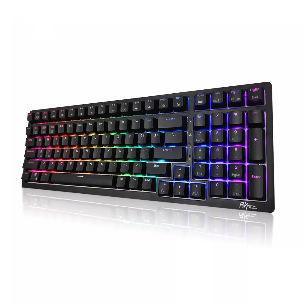Royal Kludge RK RK98 RGB 98 Keys Tri-Mode Bluetooth 5.0, Wired and 2.4Ghz Wireless Mechanical Gaming Keyboard with Hot Swappable Switches (Available in Blue Clicky, Red Linear, Brown Tactile Switches)