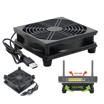 Argox 5V External Dual Router Cooling Fan 1500-3000rpm Low-Noise Base Ventilation Cooler for PC, Modem, Repeater, Extender, TV Box