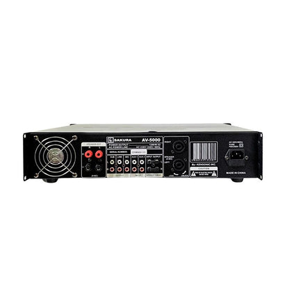 [CLEARANCE] Sakura AV-5000 1200W 2-Channel High Power Integrated USB Karaoke Amplifier w/ Echo Delay & Feedback Reducer, Bluetooth Connection & Dual Microphone Input