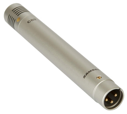 Samson C02 Pencil Cardioid Condenser Microphones with Gold Plated XLR Connectors (Available in Single and in Pair) for Studio, Recordings, Acoustics