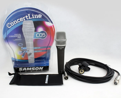 Samson C05 CL ConcertLine Handheld Cardioid Condenser Microphone Unidirectional with Gold Plated XLR Output for Studio, Concerts, Recordings