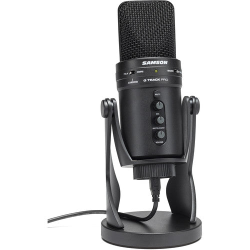 Samson G-Track Pro Multi-Pattern Professional Condenser USB Microphone with Audio Interface (Black) for Podcasting, Recording, Streaming (SAGM1UPRO)