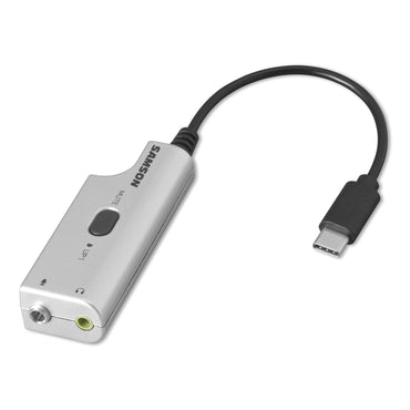 [CLEARANCE] Samson LMU1 Broadcast Lavalier USB Microphone with Type C to USB-A Adapter, AUX In, Headphone Output for Video, Vlogging, Recording