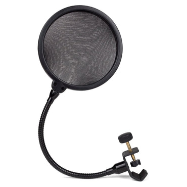 [CLEARANCE] Samson PS04 Microphone Pop Filter with C Clamp Mount, 8" Durable Flexible Gooseneck, Dual Layer Nylon Mesh for Music Voice Recording Podcast Livestream