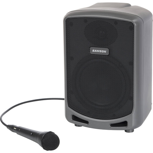 Samson Expedition Express+ Plus Rechargeable PA System Wireless Bluetooth Speaker 75 Watts with Handheld Microphone, 3 Channel Mixer, 20h Playtime