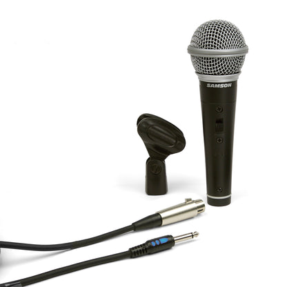 Samson R21S Premium Dynamic Microphone with XLR to 1/4" Cable, Mic Clip for Vocals, Presentations