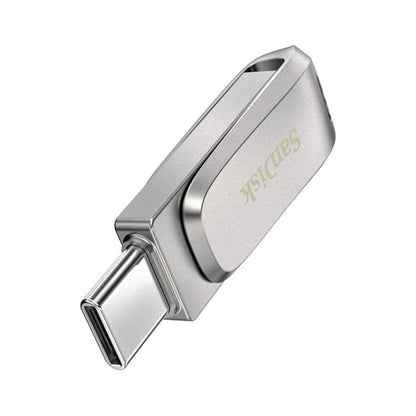 SanDisk Ultra Dual Drive Luxe 32GB 64GB 128GB 256GB USB A 3.2 Gen 1 to Type-C OTG Flash Drive with 400MB/s Read Speed and SanDisk Memory App Support | Silver, Gold