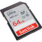 SanDisk Ultra 64GB SD Card SDHC UHS-I Class 10 with 140mb/s Read Speed | Model - SDSDUNB-064G-GN6IN