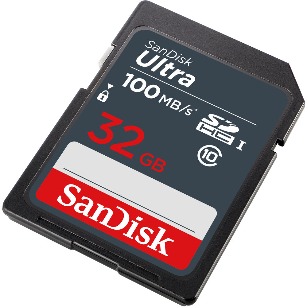 Sandisk Ultra SD Card 32GB UHS-I SDXC Class 10, 100MB/s Read Speed