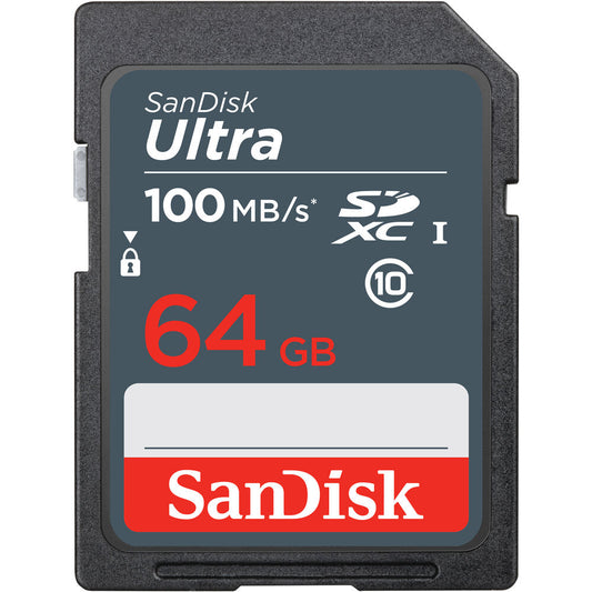 Sandisk Ultra SD Card 64GB UHS-I SDHC Class 10 with 100mb/s Read Speed | Model - SDSDUNR-064G-GN3IN
