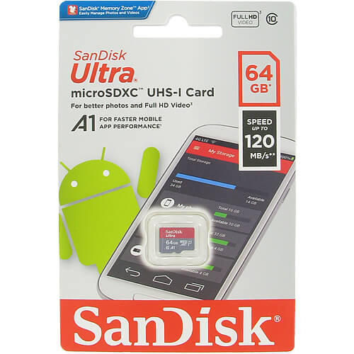 SanDisk Ultra 64GB SDXC UHS-I Micro SD Card with 120mb/s Read Speed A1 | Model - SDSQUA4-064G-GN6MN