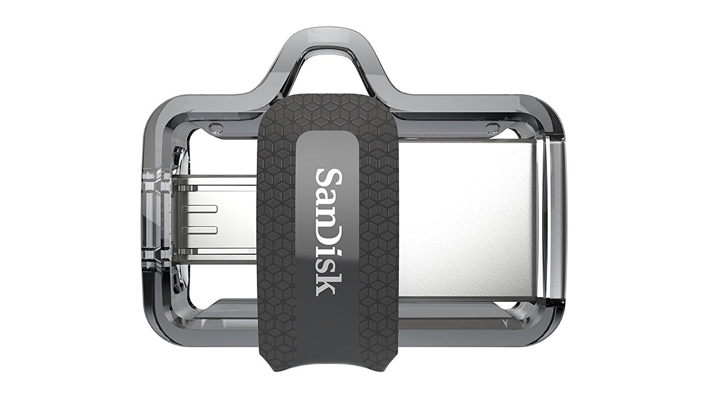SanDisk Ultra 16GB Dual Drive m3.0 USB Flash Drive with 130mb/s** Read Speed and Micro USB OTG (BLACK) | Model - SDDD3-016G-G46G
